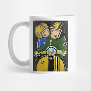 Retro Scooter, Classic Scooter, Scooterist, Scootering, Scooter Rider, Mod Art Mug